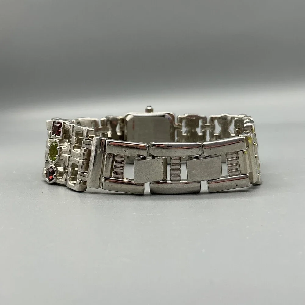 Marcel Drucker Womens Watch 22mm MOP Dial Silver Tone Crystals New Battery 8
